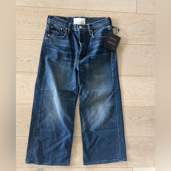 NWT Mother Superior Tomcat roller shorty cropped wide leg jeans size 29 - Picture 5 of 11